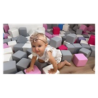 Pěnové kostky-sada 45 velkých pěnových kostek Pyramida pink white grey