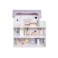 Dřevěný domeček pro panenky s nábytkem Rose Montessori Baby Mix