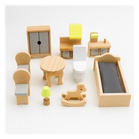 Dřevěný domeček pro panenky s nábytkem Rose Montessori Baby Mix