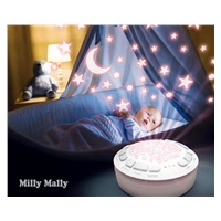 Plyšový usínáček medvídek s projektorem Milly Mally Bear pink