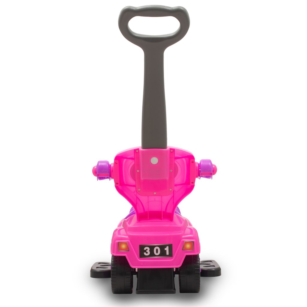 Dětské odrážedlo s vodící tyčí 3v1 Baby Mix Mega Car růžové (poškozený obal)