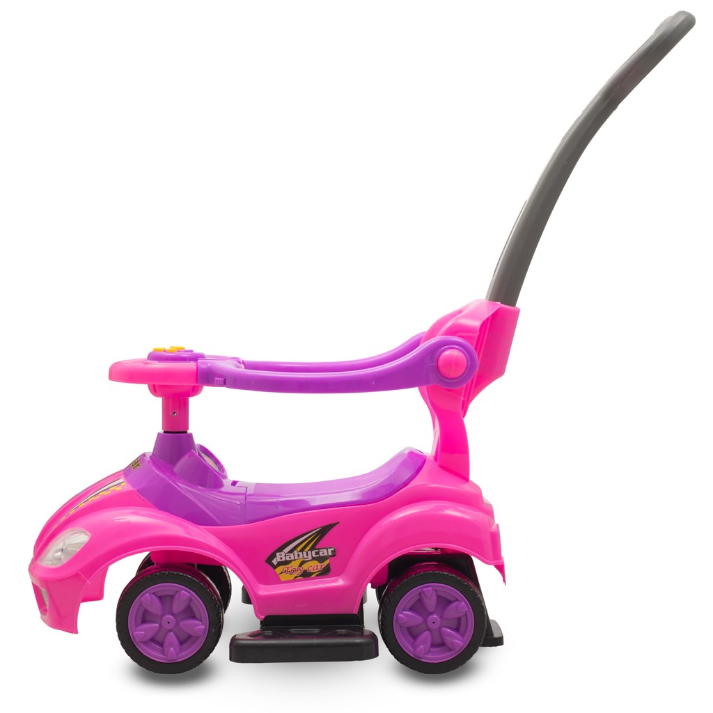 Dětské odrážedlo s vodící tyčí 3v1 Baby Mix Mega Car růžové (poškozený obal)