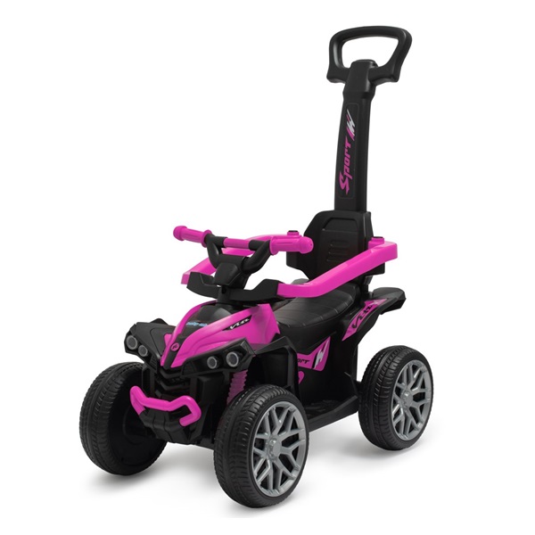 Dětské odrážedlo Baby Mix Mega Prime EVA s vodící tyčí růžové (poškozený obal)