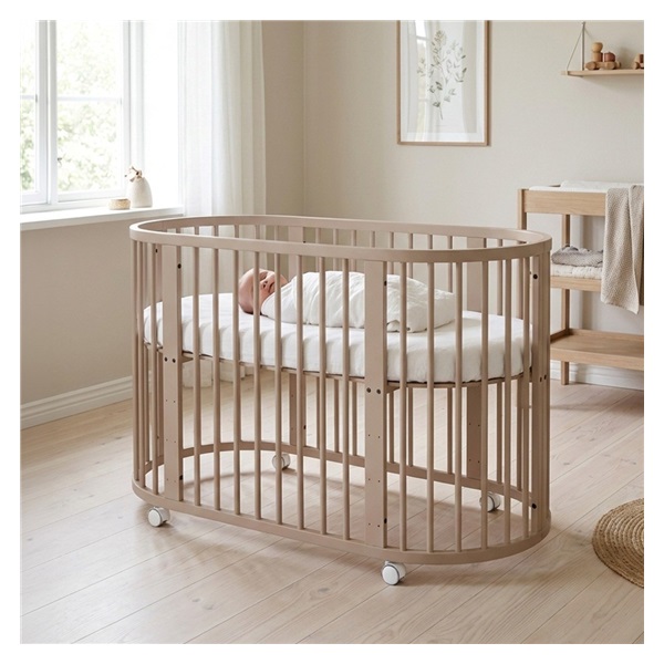 Dětská rostoucí postýlka 3v1 oválná + matrace New Baby kašmírová