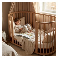 Dětská rostoucí postýlka 3v1 oválná + matrace New Baby kašmírová