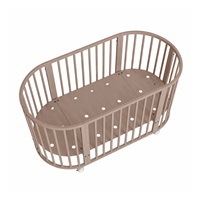 Dětská rostoucí postýlka 3v1 oválná + matrace New Baby kašmírová