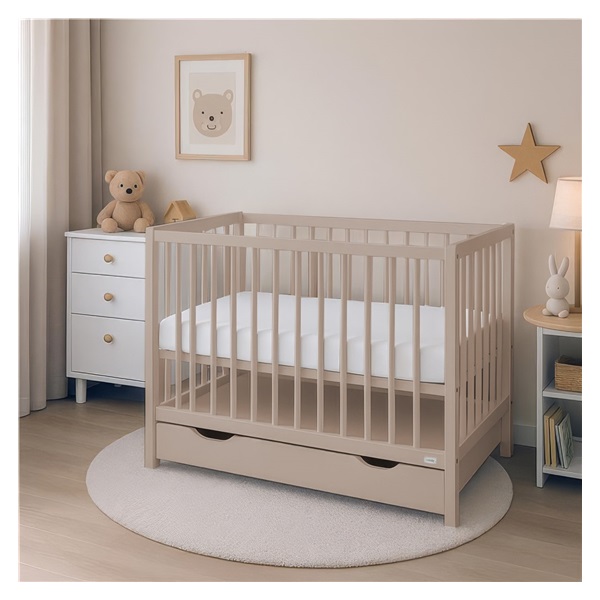 Dětská postýlka se šuplíkem New Baby BASIC kašmírová