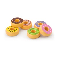 Dětská dřevěná hračka Viga sada 6 dřevěných donutů