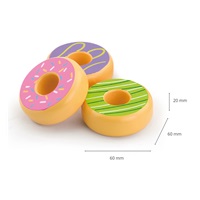 Dětská dřevěná hračka Viga sada 6 dřevěných donutů