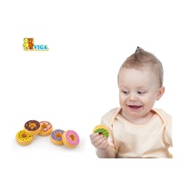 Dětská dřevěná hračka Viga sada 6 dřevěných donutů