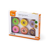 Dětská dřevěná hračka Viga sada 6 dřevěných donutů