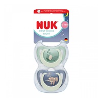 Dudlík NUK First Choice Night 6-18m 2 ks Hippo/Koala