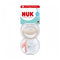 Dudlík NUK Perfect Match 0-6m 2 ks beige/red