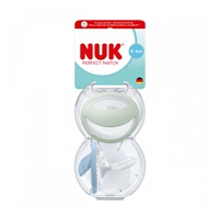 Dudlík NUK Perfect Match 0-6m 2 ks green/blue