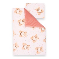 Oboustranný Set z Velvet do kočárku New Baby Love Teddy Bear pink