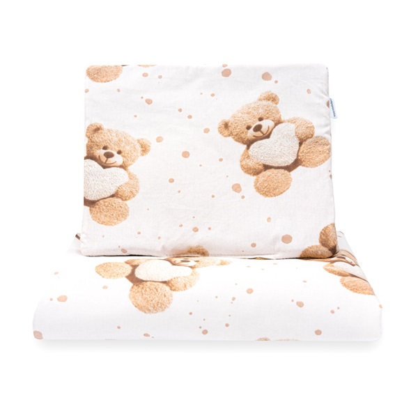 Oboustranný Set z Velvet do kočárku New Baby Love Teddy Bear beige