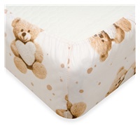 Bavlněné prostěradlo do postýlky New Baby Love Teddy Bear 120x60cm beige
