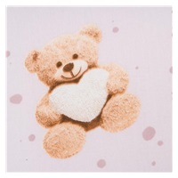 Bavlněné prostěradlo do postýlky New Baby Love Teddy Bear 120x60cm pink