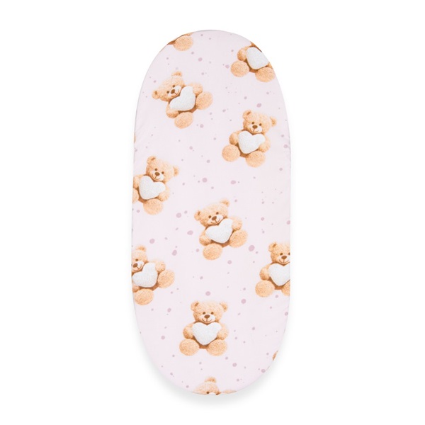Bavlněné prostěradlo do kočárku New Baby Love Teddy Bear 35x75cm pink