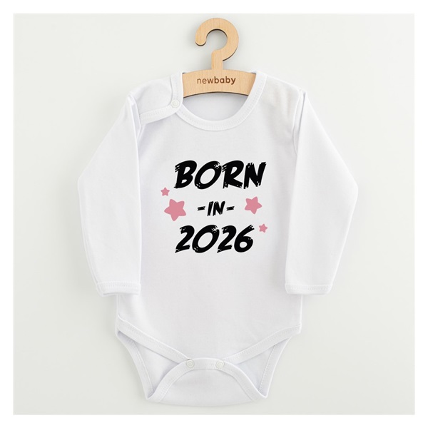 Dětské body s potiskem New Baby BORN IN 2026 pink