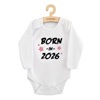 Dětské body s potiskem New Baby BORN IN 2026 pink