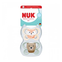 Dudlík NUK Perfect Match Air FOX/BEAR 0-2m 2ks box