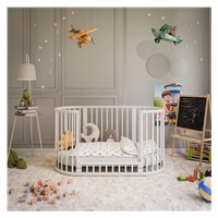 Dětská rostoucí postýlka 3v1 oválná + matrace New Baby bílá