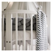 Dětská rostoucí postýlka 3v1 oválná + matrace New Baby bílá