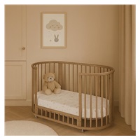 Dětská rostoucí postýlka 3v1 oválná + matrace New Baby ořechová