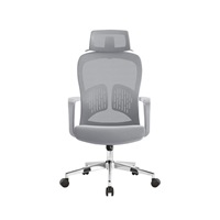 Kancelářská židle Baby Mix ergonomická s opěrkou hlavy a bederní oporou šedá