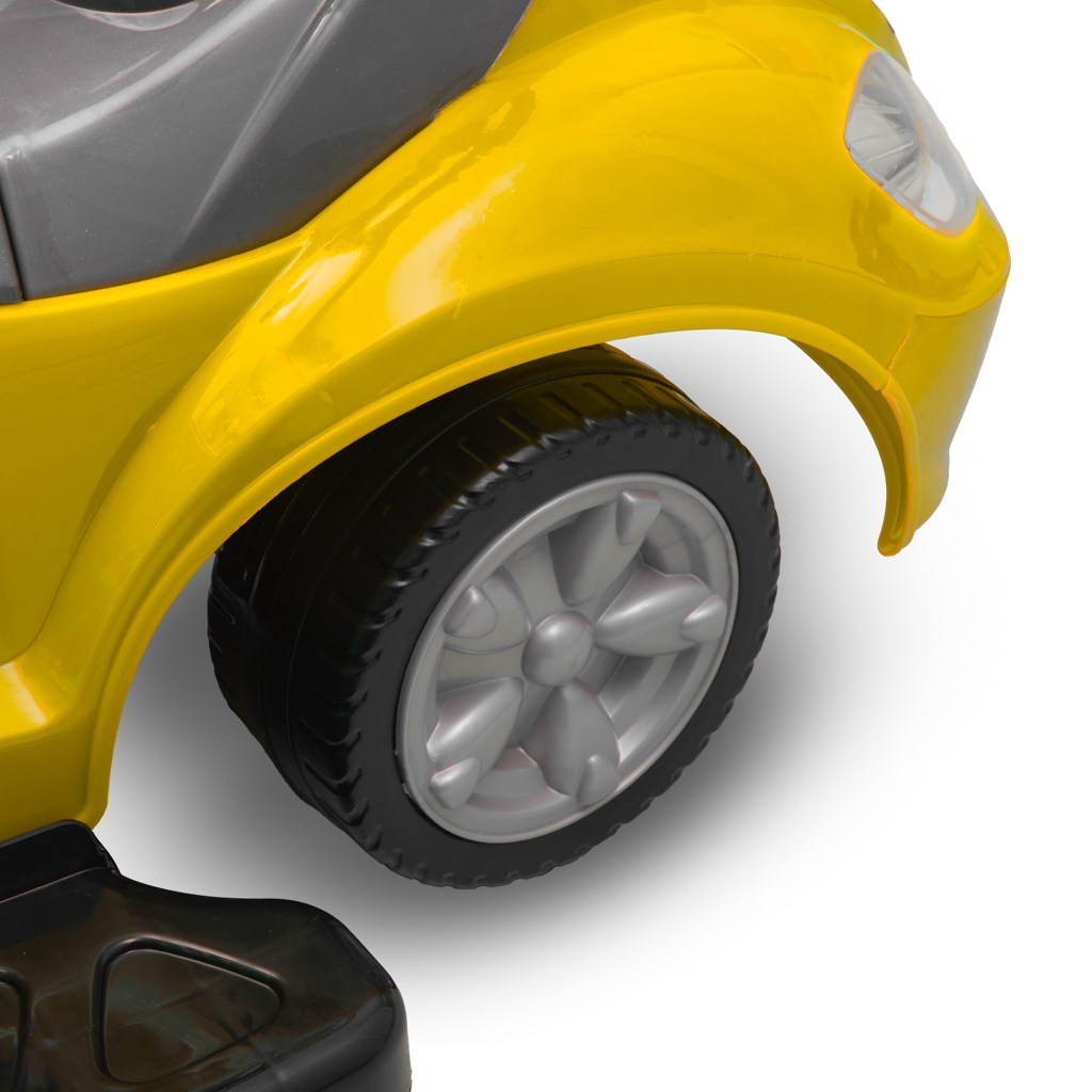 Dětské odrážedlo s vodící tyčí 3v1 Baby Mix Mega Car žluté (Poškozený obal)