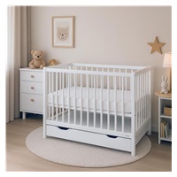 Dětská postýlka se šuplíkem New Baby BASIC bílá (Zánovní)