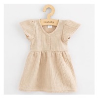 Kojenecké mušelínové šaty New Baby beige