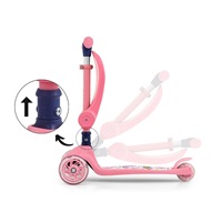 Tříkolová balanční koloběžka-scooter se sedátkem FUZZY Milly Mally pink