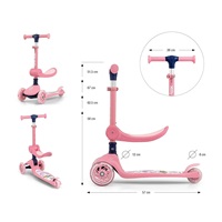 Tříkolová balanční koloběžka-scooter se sedátkem FUZZY Milly Mally pink