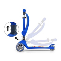 Tříkolová balanční koloběžka-scooter se sedátkem FUZZY Milly Mally blue