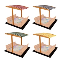 Stříška pro dětské dřevěné pískoviště Baby Mix 120x120 cm zeleno-bílá (poškozený obal)