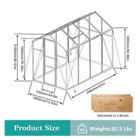 Zahradní skleník 183 × 244 cm polykarbonát, hliníkový rám