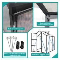 Zahradní skleník 183 × 244 cm polykarbonát, hliníkový rám