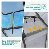 Zahradní skleník 183 × 244 cm polykarbonát, hliníkový rám