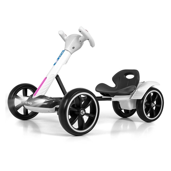 Elektrická motokára s dálkovým ovládáním a LED efekty GOKART BOLT Milly Mally white