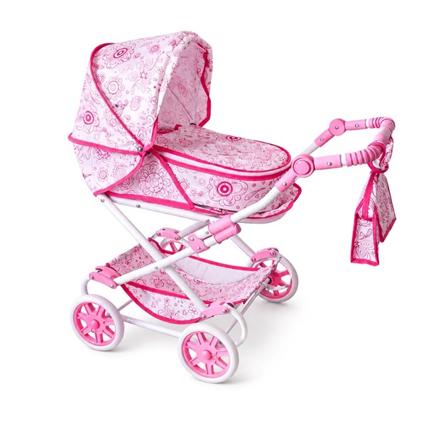 Dětský kočárek pro panenky 2v1 New Baby Monika Flowers