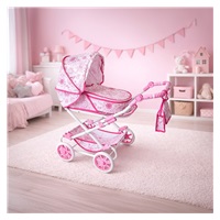 Dětský kočárek pro panenky 2v1 New Baby Monika Flowers