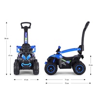 Dětské odrážedlo s vodící tyčí Milly Mally Wild 3v1 blue