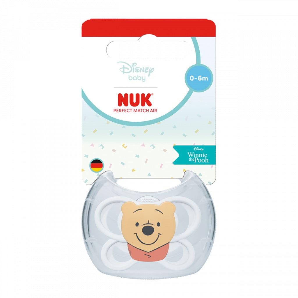 Dudlík NUK Perfect Match Air Disney Medvídek Pú 0-6 měsíců white, 0-6 m