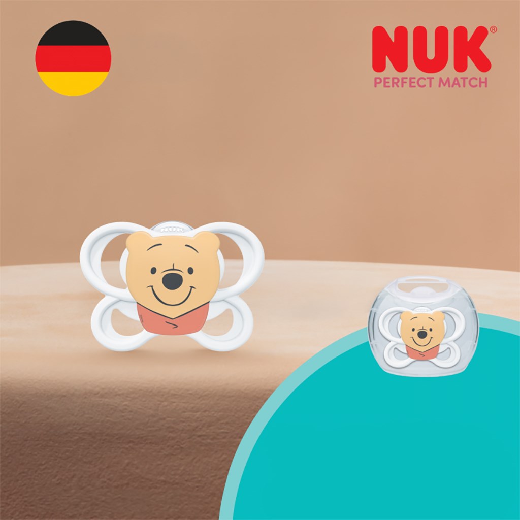 Dudlík NUK Perfect Match Air Disney Medvídek Pú 0-6 měsíců white, 0-6 m