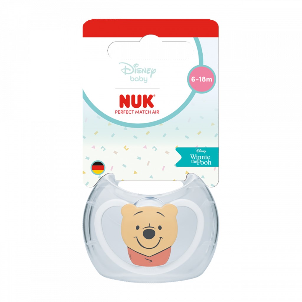 Dudlík NUK Perfect Match Air Disney Medvídek Pú 6-18 měsíců white, 6-18 m
