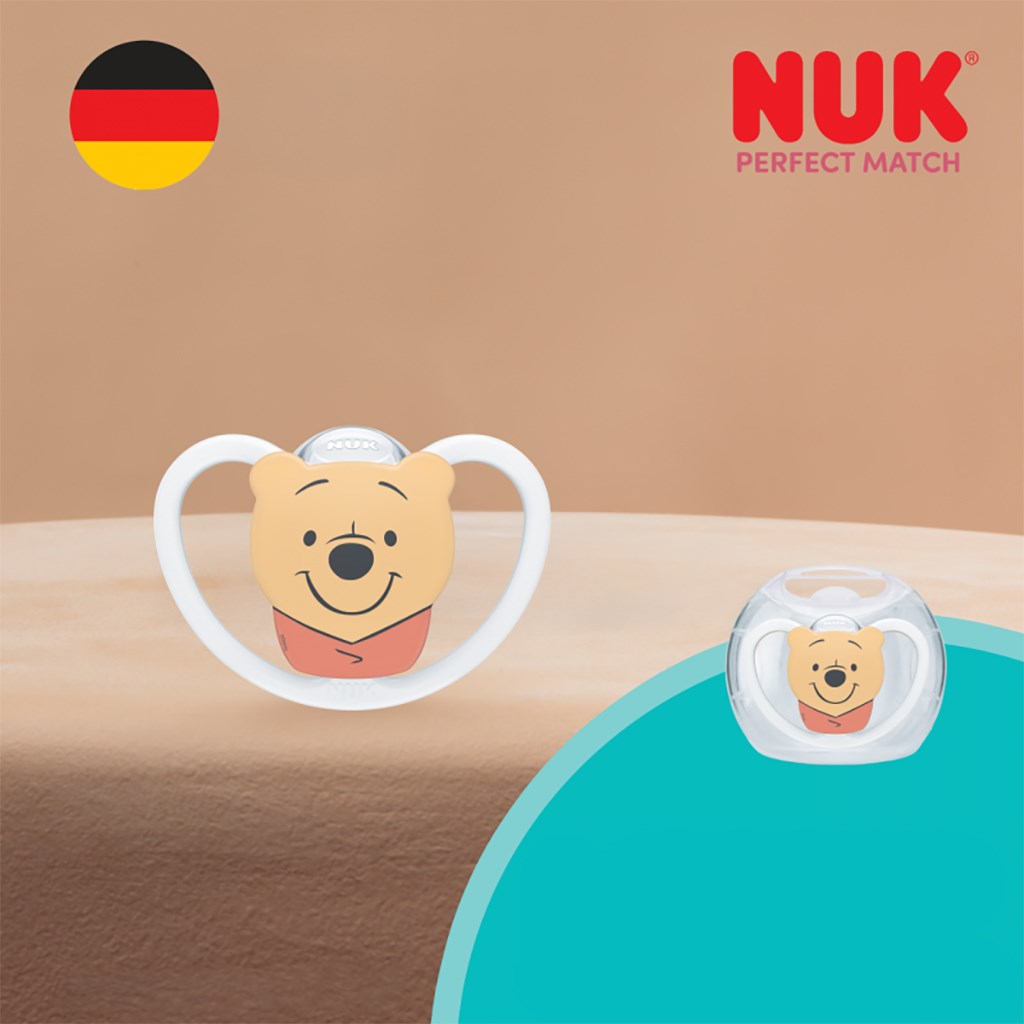 Dudlík NUK Perfect Match Air Disney Medvídek Pú 6-18 měsíců white, 6-18 m