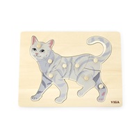 Dětské dřevěné puzzle s úchyty Viga Cat