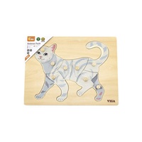 Dětské dřevěné puzzle s úchyty Viga Cat